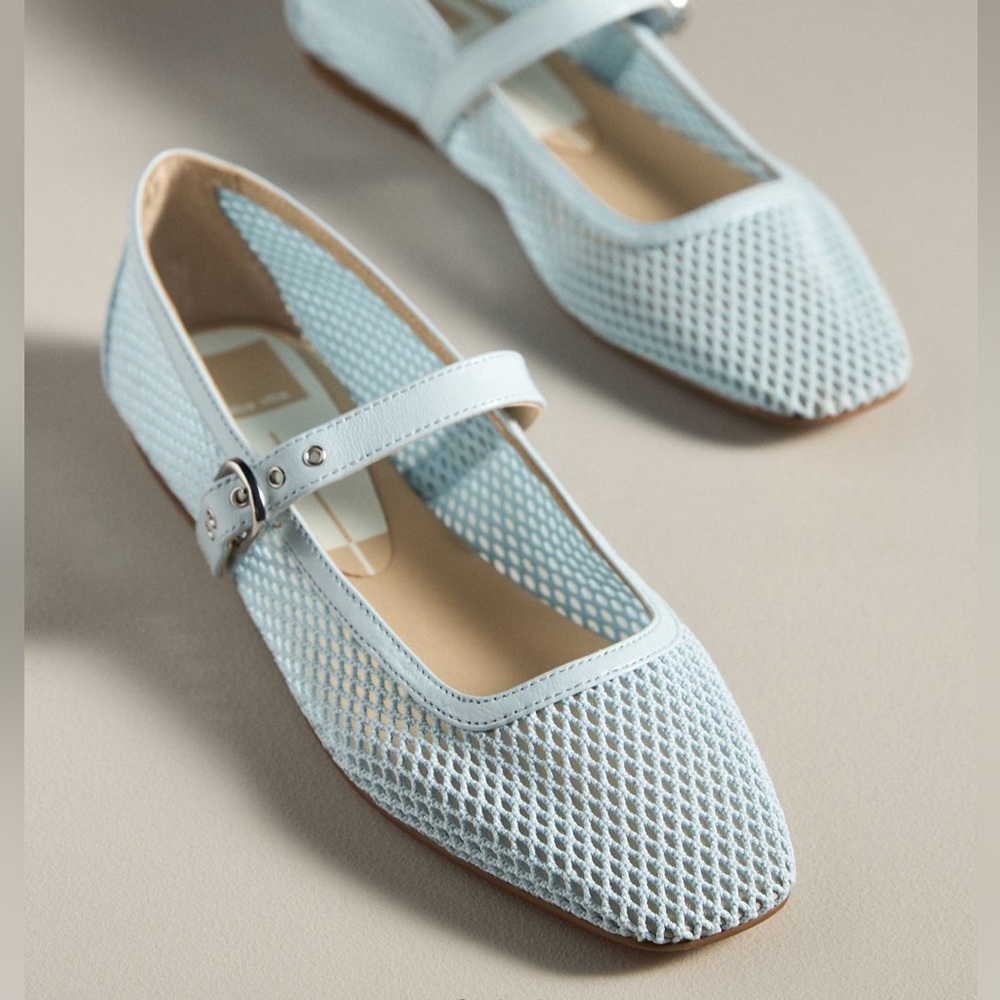 Dolce Vita Rodini Mesh Mary Jane Flats Light Blue — Size 8.5 NWT